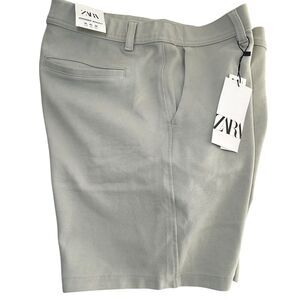 Zara Man Jogger Chino Shorts Men Size XL Light Green Normcore Causal Preppy NEW